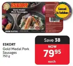 Makro ESKORT Gold Medal Pork Sausages offer