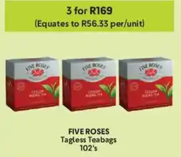 Makro FIVE ROSES Tagless Teabags offer