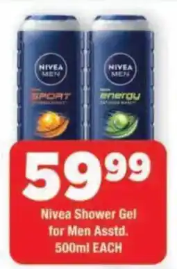 OK Grocer Nivea Shower Gel for Men Assorted offer
