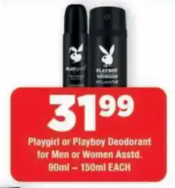 OK Grocer Playboy or Playgirl Deodorant Assorted offer