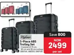 Makro Mykover 3-Piece ABS Trolley Set offer
