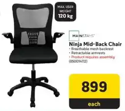 Makro MAINSTAYS Ninja Mid-Back Chair offer