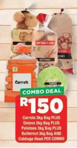 OK Grocer Carrots Plus Onions Plus Potatoes Plus Butternut and Cabbage Head offer