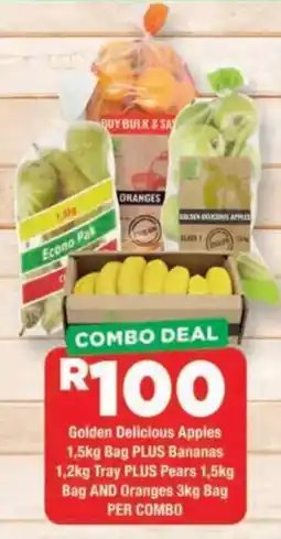 OK Grocer Golden Delicious Apples Plus Bananas Tray Plus Pears & Oranges offer