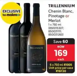 Makro Trillennium Chenin Blanc, Pinotage or Merlot offer