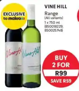 Makro Vine Hill Range offer