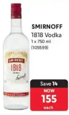 Makro SMIRNOFF 1818 Vodka offer