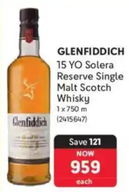 Makro GLENFIDDICH 15 YO Solera Reserve Single Malt Scotch Whisky offer