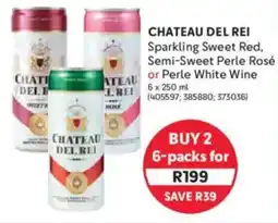 Makro Chateau Del Rei Sparkling Sweet Red, Semi-Sweet Perle Rosé or Perle White Wine offer