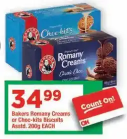 OK Grocer Bakers Romany Creams or Choc-kits Biscuits offer