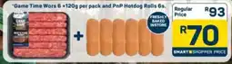 Pick n Pay Game Time Wors and PnP Hotdog Rolls offer