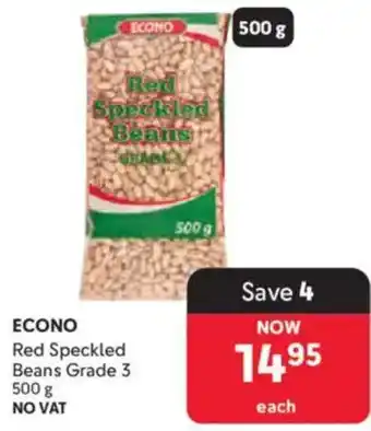 ECONO Red Speckled Beans Grade 3