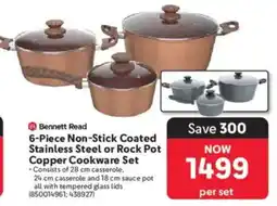 Makro Bennett Read 6-Piece Non-Stick Coated Stainless Steel or Rock Pot Copper Cookware Set offer