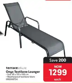 Makro terraceleisure Onyx Textilene Lounger offer