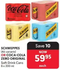 Makro SCHWEPPES OR COCA-COLA ZERO ORIGINAL Soft Drink Cans offer