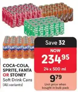 Makro Coca-Cola, Sprite, Fanta or Stoney Soft Drink Cans offer