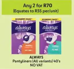 Makro ALWAYS Pantyliners offer