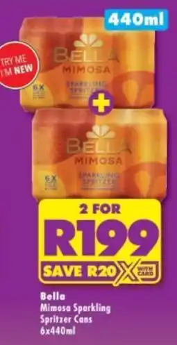 Shoprite Liquor Bella Mimosa Sparkling Spritzer Cans offer