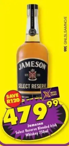 Shoprite Liquor Jameson Select Reserve Blended Irish Whiskey offer