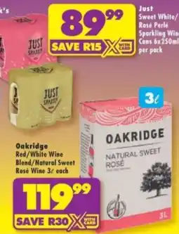 Shoprite Liquor Oakridge Natural Sweet Rosé offer