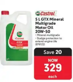 Makro Castrol GTX Mineral Multigrade Motor Oil 20W-50 offer