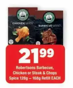 OK Grocer Robertsons Barbecue, Chicken or Steak & Chops Spice offer