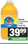 Spar Arooba Concentrate 5 litre Assorted offer