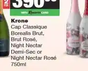 Spar Krone Cap Classique Borealis Brut, Brut Rosé, Night Nectar Demi-Sec or Night Nectar Rosé 750ml offer