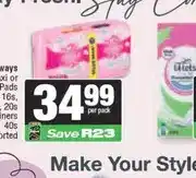 Spar Always Maxi or Ultra Pads 12s, 14s, 16s, 18s, 20s or Pantyliners 40s Assorted offer