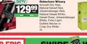 Spar Robertson Winery Smooth Dry Red, Natural Sweet Red, Johannisberger, Extra Light & more 3L offer