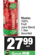 Spar Rhodes 100% Fruit Juice Blend 1 litre Assorted offer