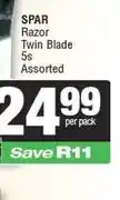 Spar SPAR Razor Twin Blade 5s Assorted offer