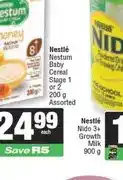Nestlé Nestum Baby Cereal Stage 1 or 2 200 g Assorted