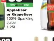 Spar Appletiser or Grapetiser 100% Sparkling Juice 1.25L offer
