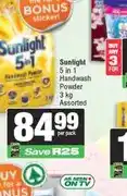 Sunlight 5 in 1 Handwash Powder 3 kg Assorted