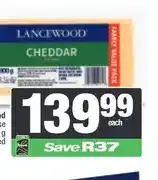 Spar Lancewood Cheese 900 g Assorted offer