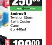 Spar Smirnoff Twist or Storm Spirit Cooler Cans 6 x 440ml offer