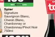 Spar Spier Signature Sauvignon Blanc, Chenin Blanc, Chardonnay or Chardonnay/Pinot Noir 750ml offer
