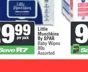 Spar Little Munchkins By SPAR Baby Wipes 80s Assorted offer