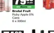 Spar Brutal Fruit Ruby Apple 0% Cans 6 x 300ml offer