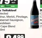 Spar Du Toitskloof Selected Shiraz, Merlot, Pinotage, Cabernet Sauvignon, Sandsteen or Cape Blend 750ml offer