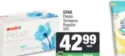 Spar SPAR Petals Tampons Regular 32s offer