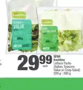 Spar SPAR freshline Lettuce Packs (Italian, Seasons Value or Crisp Salad) 220 g - 300 g offer