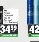 Spar Axe Aerosol Deodorant 150 ml Assorted (Excl. Premium) offer