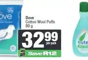 Spar Dove Cotton Wool Puffs 80 g offer