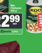 Spar Koo Chickpeas 400 g offer