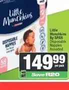 Spar Little Munchkins By SPAR Disposable Nappies Assorted offer