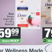 Spar Dove Beauty Cream Bar 4 x 90 g Assorted offer