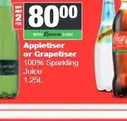 Spar Appletiser or Grapetiser 100% Sparkling Juice 1.25L offer