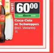 Spar Coca-Cola or Schweppes (Incl. Variants) 1L offer